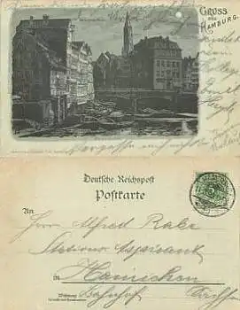 Hamburg Mondscheinkarte Winserbaum o 11.8.1899