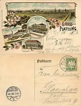 94447 Plattling Litho Bahnhof 17.5.1906