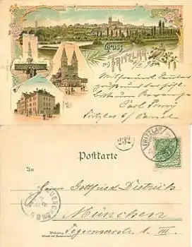 34560 Fritzlar Litho o 8.3.1898 Briefträgerstempel 232