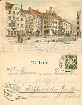 München Litho Hofbräuhaus o 13.6.1899