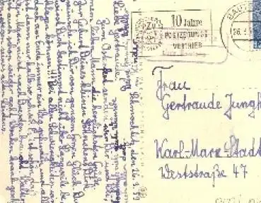 02627 Schmochtitz Posthilfsstellenstempel auf Blumen AK o 26.3.1959