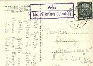 02627 Neukirch Lausitz Posthilfsstellenstempel  (Lehn über Neukirch) auf AK o 7.5.1937