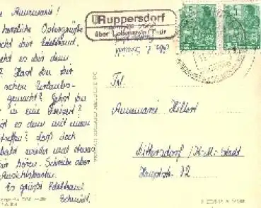 07356 Ruppersdorf über Lobenstein Landpoststempel auf AK o 14.4.1960