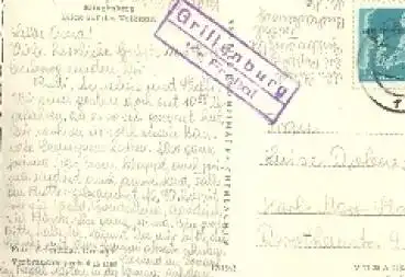 01737 Grillenburg Kreis Freital Landpoststempel auf AK Klingenberg Volksgut o 17.7.1962