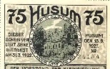 25813 Husum Notgeld 75 Pf. Nr. 24154 um 1921