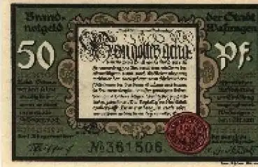 98634 Wasungen Notgeld 50 Pf. Nr. 361506  1921