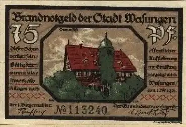 98634 Wasungen Notgeld 75 Pf., Nr. 113420  1921