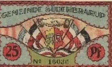 24392 Süderbrarup Schleswig Holstein Notgeld Gutschein über 25 Pf.  Nr. 16036 um 1920