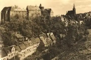 04703 Leisnig, Schloss und Kirche o ca. 1963 ​Posthilfsstellenstempel Seifersdorf bei Leisnig