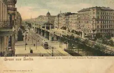 Schöneberg Berlin Hochbahn in der Bülow-Strasse Haltestelle Potsdamer Strasse *ca. 1900