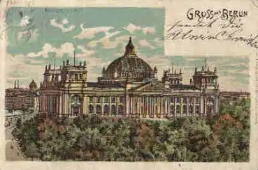 Berlin Reichstagsgebäude Litho o 24.2.1901