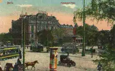 Berlin Postdamer-Platz Litfaßsäule Tram * ca. 1920