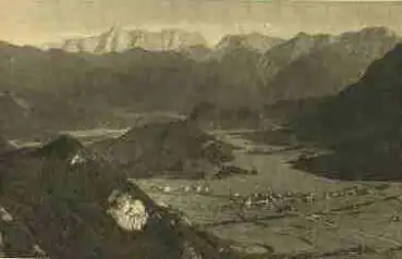 82467 Blick vom Falkenstein gegen die Zugspitze * ca. 1930