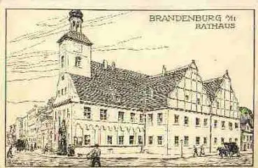 14776 Brandenburg Havel Rathaus Künstlerkarte Winkler * ca. 1925