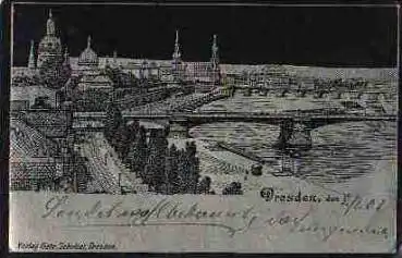Dresden Metallfolienbeschichtete Karte o 8.1.1902