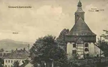 09518 Großrückerswalde bei Marienberg Schule Kirche * ca. 1915