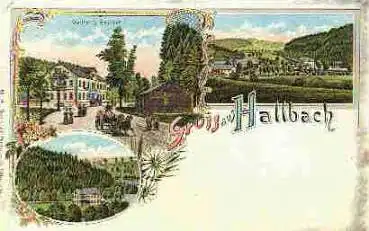 09526 Hallbach Olbernhau Gasthaus Litho * ca. 1900