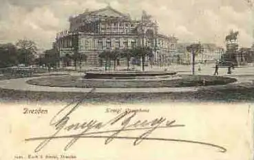 Dresden Semperoper Bahnpoststempel Dresden-Bodenbach Zug 1 o 11.4.1901