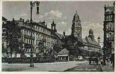 Dresden Ringstrasse Ecke Prager Strasse o 23.8.1949 AK um 1930