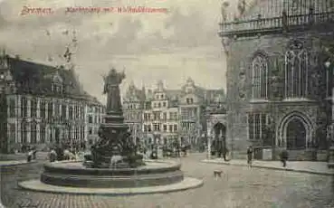 Bremen Marktplatz mit Wilhadibrunnen o 2.9.1906