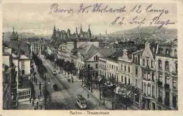 Aachen Theaterstrasse Feldpost 22. Reserve Division o 20.8.ca.1916