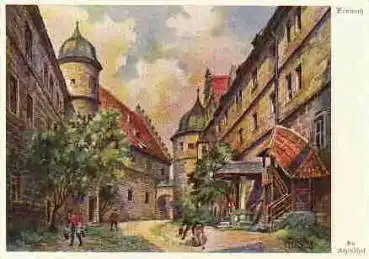 96317 Kronach Am Schloßhof Künstlerkarte C. Freytag *ca. 1925