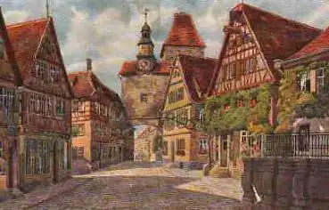 91541 Rothenburg Rödergasse Künstlerkarte  V. Marschall  *ca. 1920