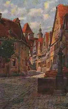 91541 Rothenburg Am alten Keller Künstlerkarte V. Marschall gebr. ca. 1923