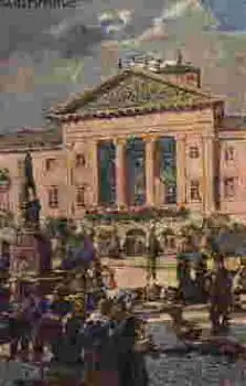 Karlsruhe Rathaus Künstlerkarte Wilhelm Hempfing *ca .1920