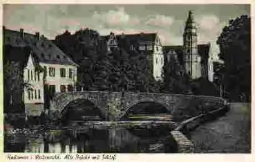 65589 Hadamar Alte Brücke mit Schloss gebr. ca. 1940