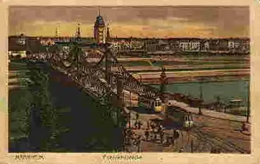 Mannheim Friedrichsbrücke Strassenbahn Tram *ca. 1920
