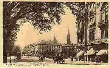 Wiesbaden Wilhelmstrasse Strassenbahn Tramm gebr. ca. 1923