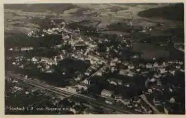 78333 Stockach Flugzeugaufnahme mit Bahnhof  o 21.5.1935