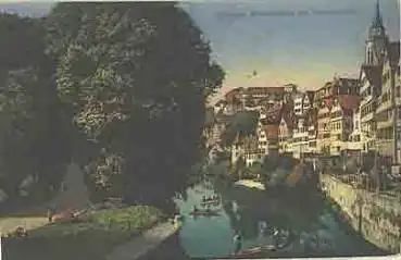 Tübingen Neckaransicht mit Platanenallee o 17.5.1924