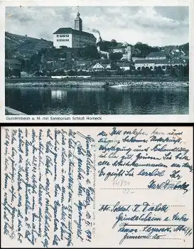 74831 Gundelsheim Sanatorium Schloss Horneck  gebr. 1943