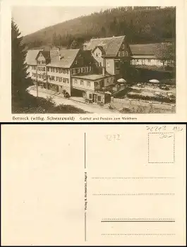 72213 Berneck Altensteig Gasthof und Pension Zum Waldhorn *ca. 1930