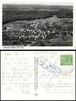 72213 Wart Landpoststempel 14b über Nagold o 29.06.1953