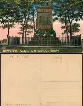 46460 Wesel Denkmal der 11 Schillischen Offiziere * ca.1920