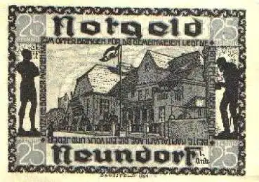 39418 Neundorf Anhalt Gutschein über 25 Pfennig 1.9.1921