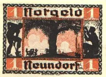 39418 Neundorf in Anhalt, Gutschein über 1 Mark, 1.9.1921