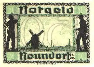 39418 Neundorf Anhalt Gutschein 50 Pfennig 1.9.1921