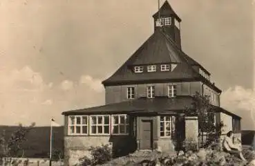 09544 Neuhausen Erzgebirge Unterkunftshaus auf dem Schwartenberg, o ca. 1950