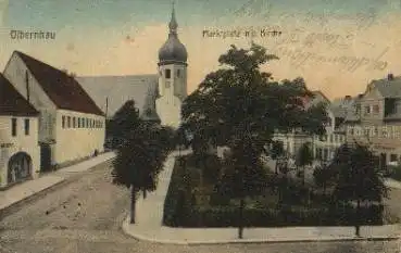 09526 Olbernhau Marktplatz mit Kirche o 12.5.1918
