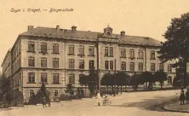 09468 Geyer Erzgebirge Bürgerschule *ca. 1915