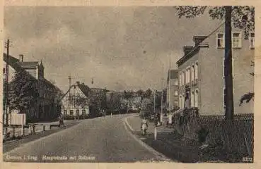 09405 Gornau i. Erzgeb., Hauptstraße mit Rathaus o 19.01.1949