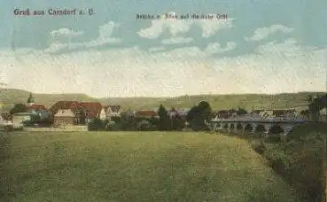 06638 Karsdorf Unstrut Brücke und Blick auf die hohe Grät o 11.10.1915