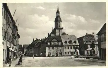 09306 Rochlitz Sachsen Platz der Solidarität mit Kunigundenkirche, o ca. 1960