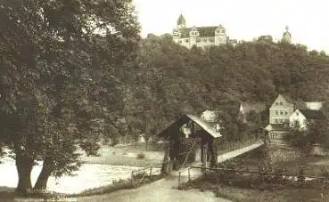 09322 Rochsburg Hängebrücke und Schloss * ca. 1930