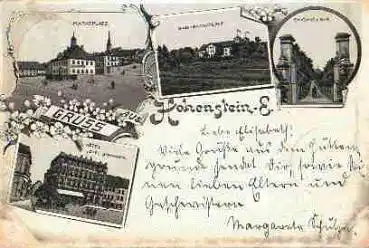 09337 Hohenstein Ernstthal Hotel drei Schwanen Litho o 30.7.1897