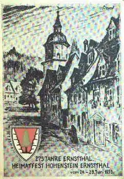 09337 Hohenstein Ernstthal Heimatfest 275 Jahre Künstlerkarte 1955